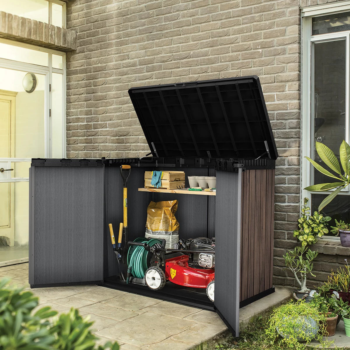 Keter Rosewood 4ft 7" x 2ft 8" (1.4 x 0.82m) 1, 150 Litre Horizontal Storage