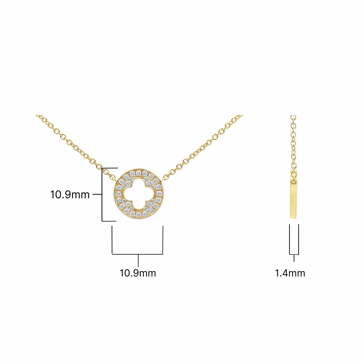 0.24ctw Round Brilliant Cut Diamond Necklace, 14ct Yellow Gold