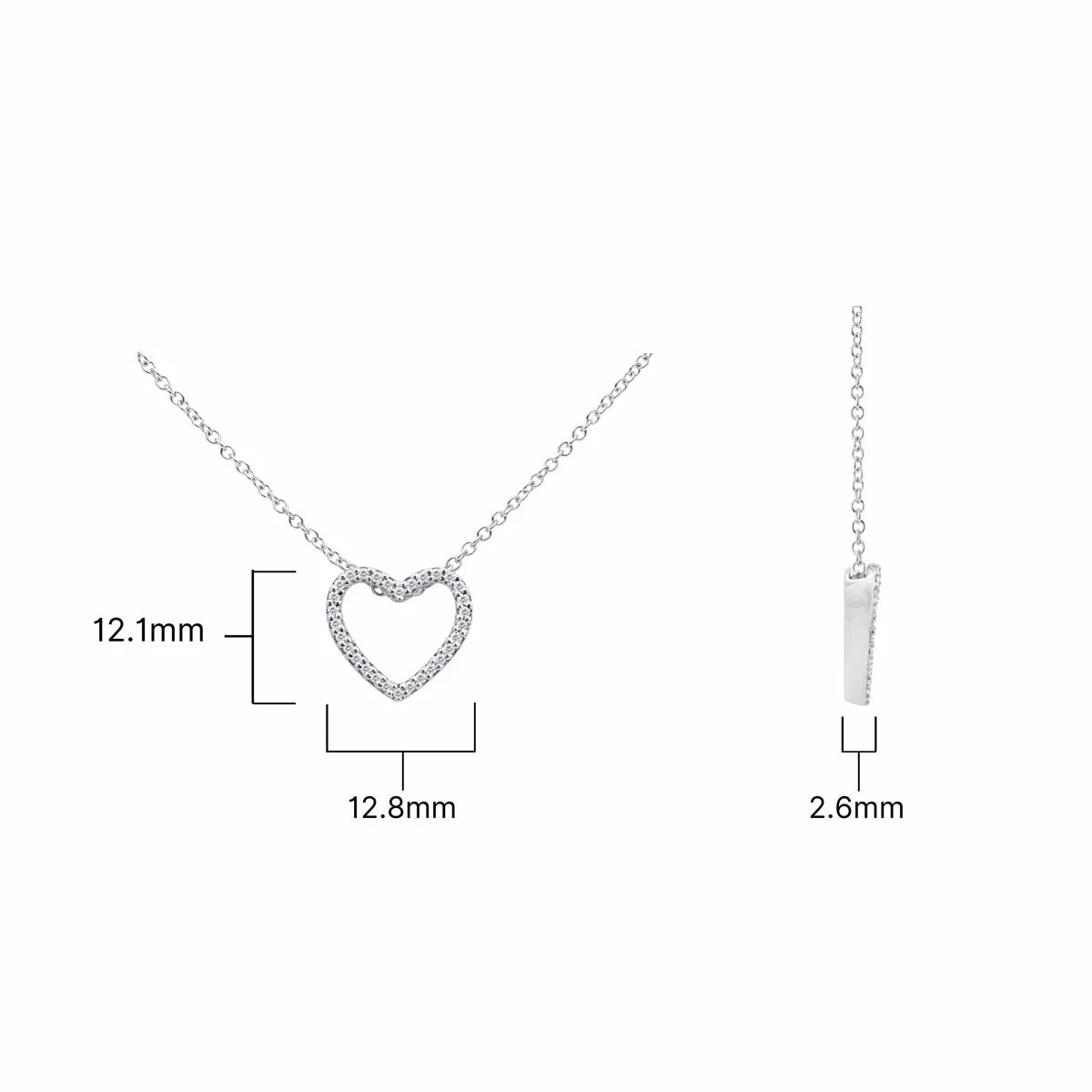 0.09ctw Round Brilliant Cut Diamond Heart Pendant, 18ct White Gold
