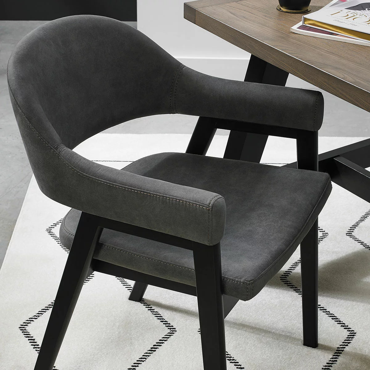 Bentley Designs Camden Peppercorn Grey Fabric Armchair, 2 Pack