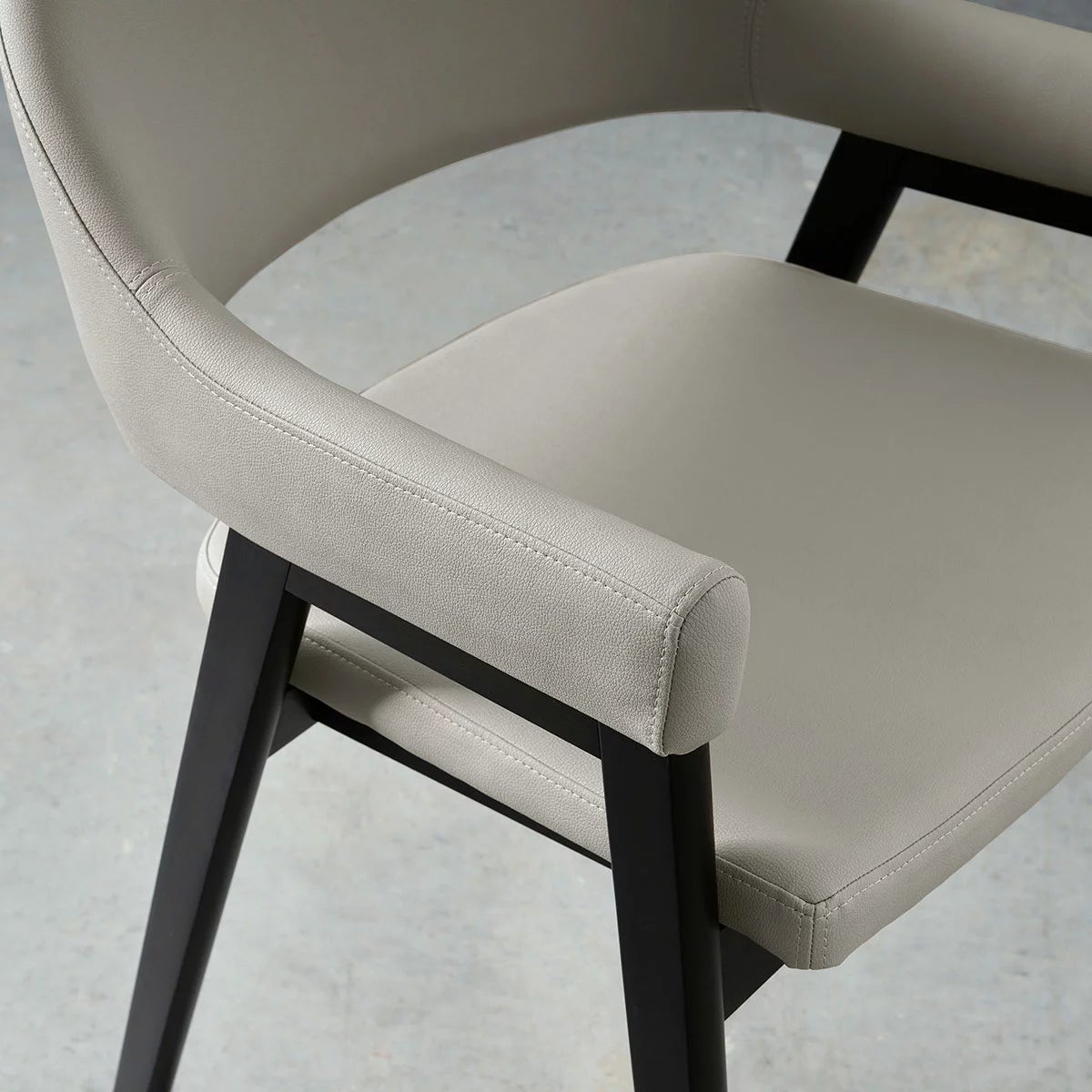 Bentley Designs Camden Peppercorn Grey Leather Armchair, 2 Pack, view 3