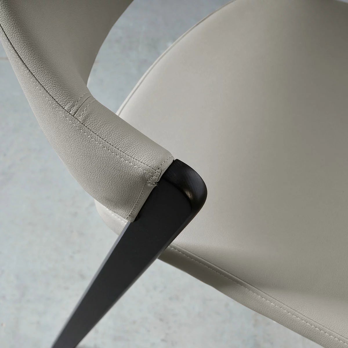 Bentley Designs Camden Peppercorn Light Grey Leather Dining Chair, 2 Pack, view 3
