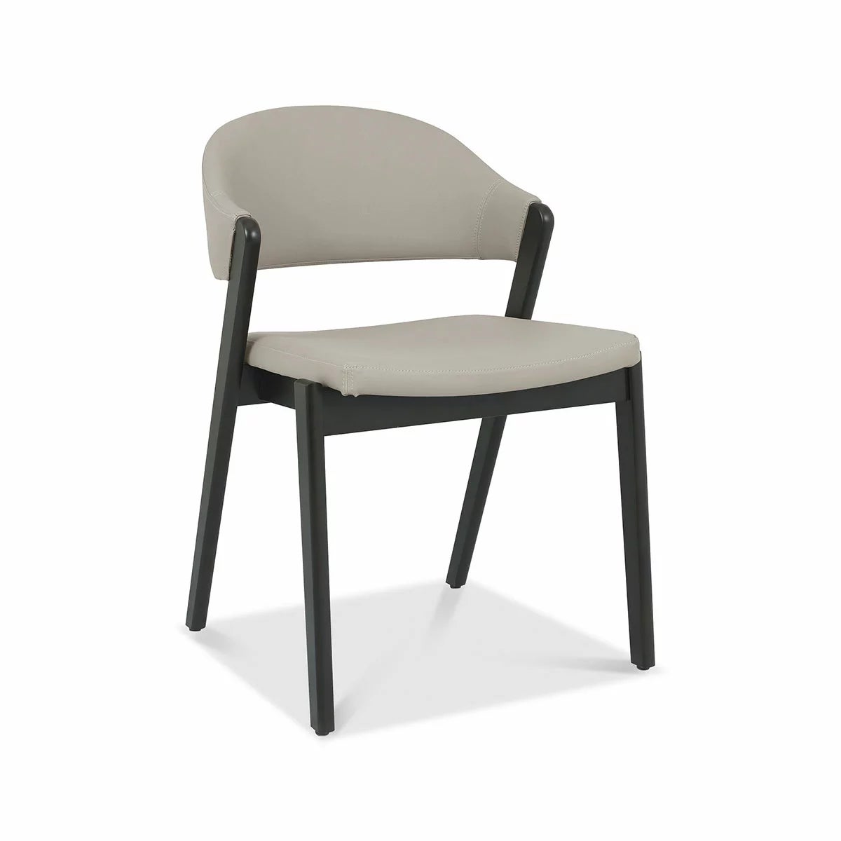 Bentley Designs Camden Peppercorn Light Grey Leather Dining Chair, 2 Pack, view 4