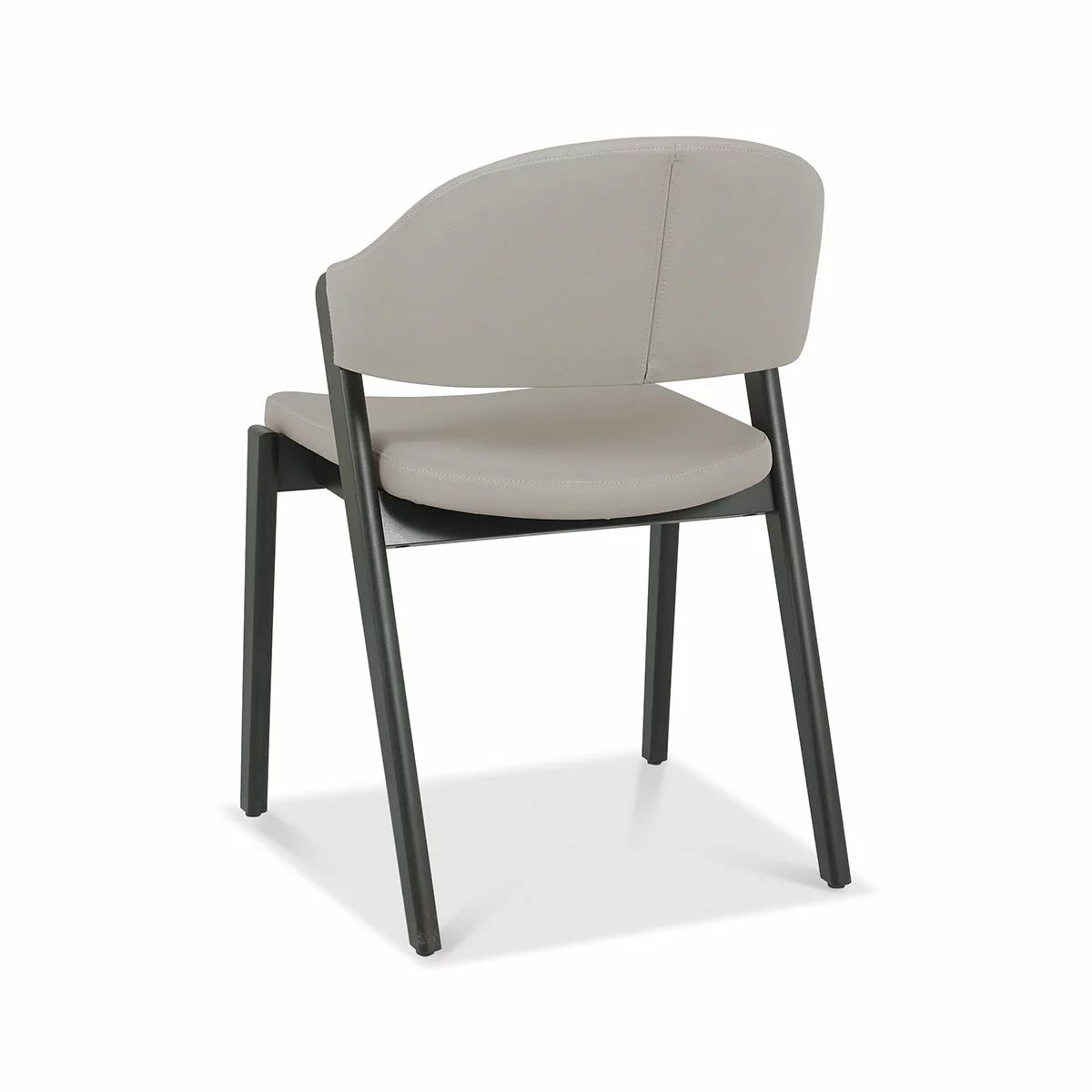 Bentley Designs Camden Peppercorn Light Grey Leather Dining Chair, 2 Pack, view 5