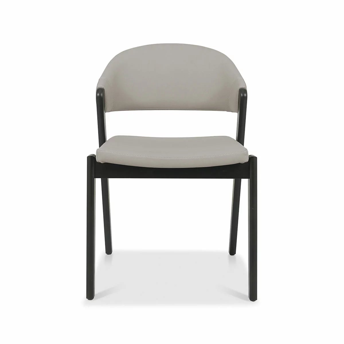 Bentley Designs Camden Peppercorn Light Grey Leather Dining Chair, 2 Pack, view 6