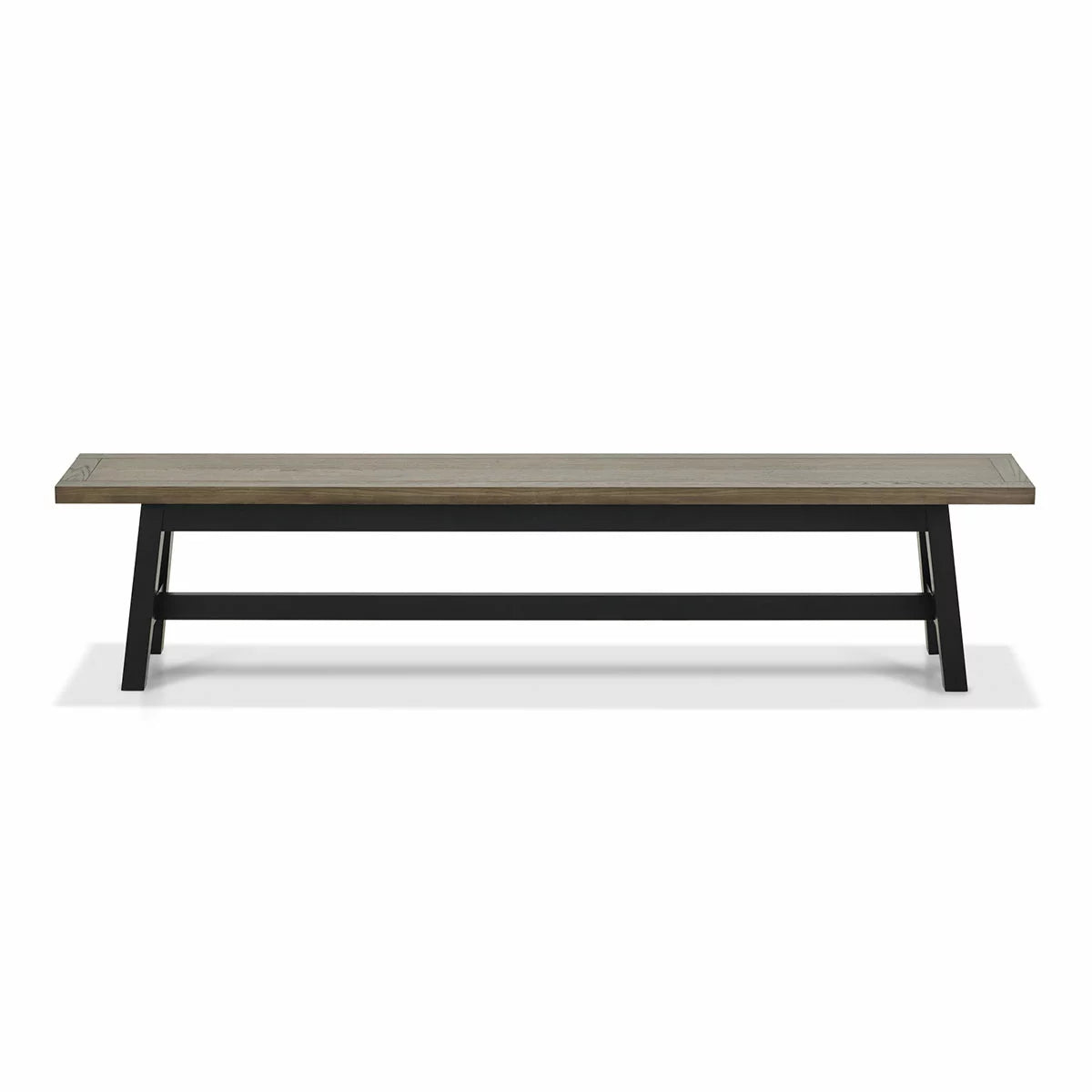 Bentley Designs Camden Weathered Oak & Peppercorn Large Bench, 220cm