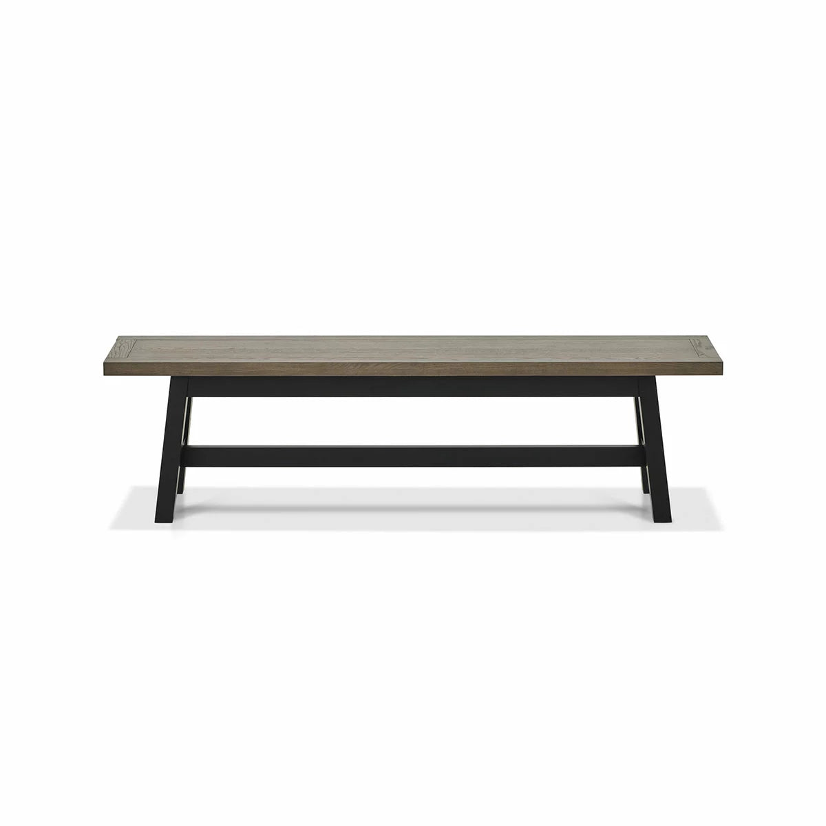 Bentley Designs Camden Weathered Oak & Peppercorn Small Bench, 177cm