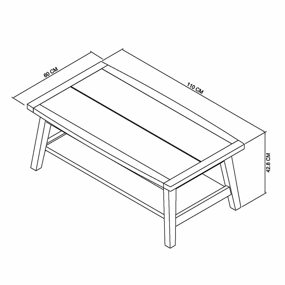 Bentley Designs Camden Weathered Oak & Peppercorn Coffee Table