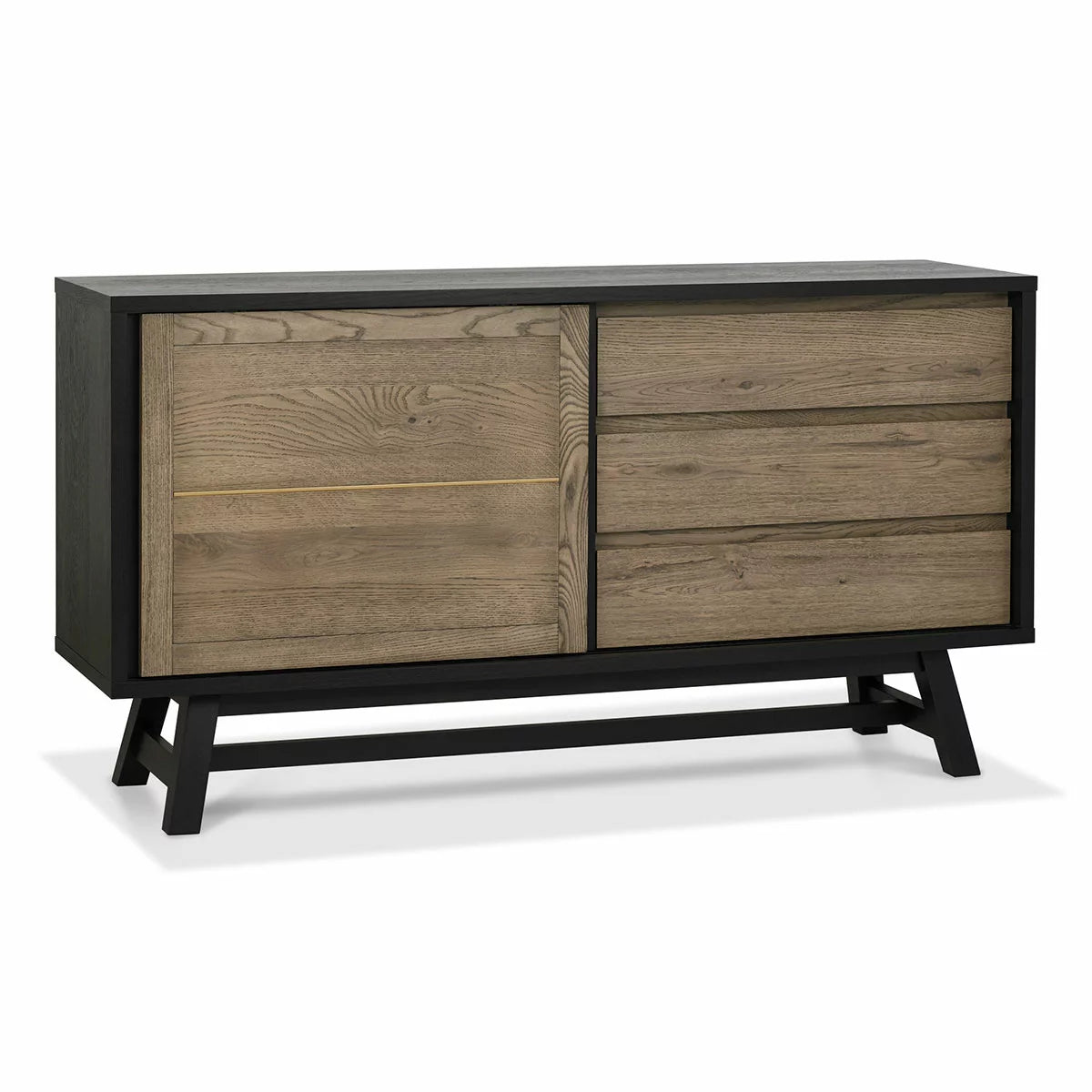 Bentley Designs Camden Weathered Oak & Peppercorn Wide Sideboard