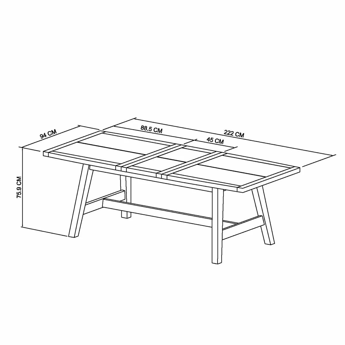 Bentley Designs Camden Weathered Oak & Peppercorn Extending Dining Table, Seats