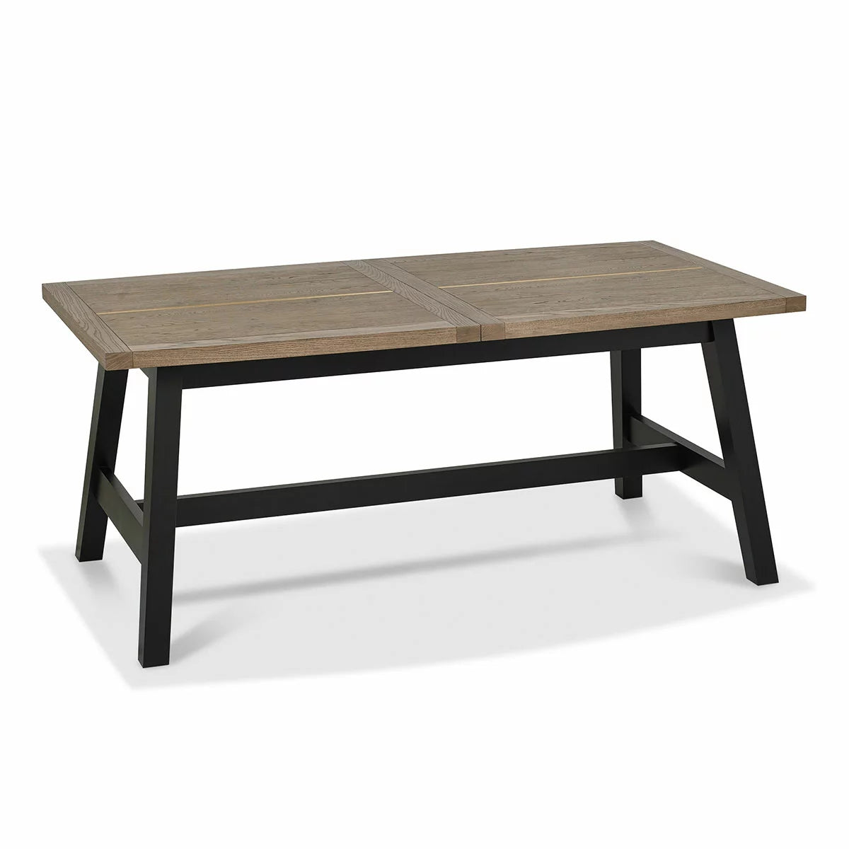 Bentley Designs Camden Weathered Oak & Peppercorn Extending Dining Table, Seats