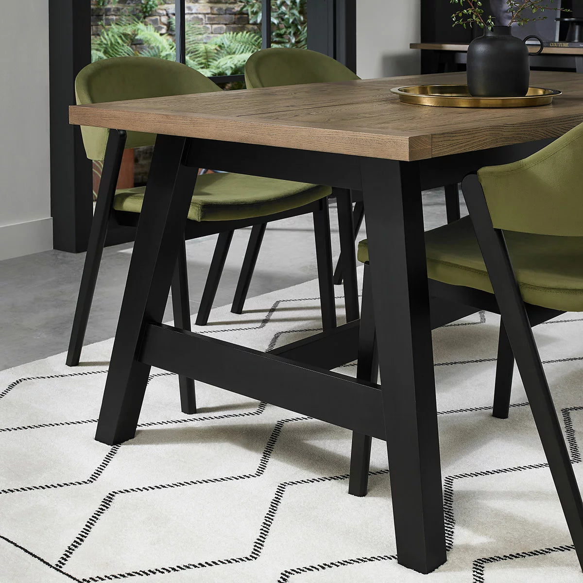 Bentley Designs Camden Weathered Oak & Peppercorn Extending Dining Table, Seats