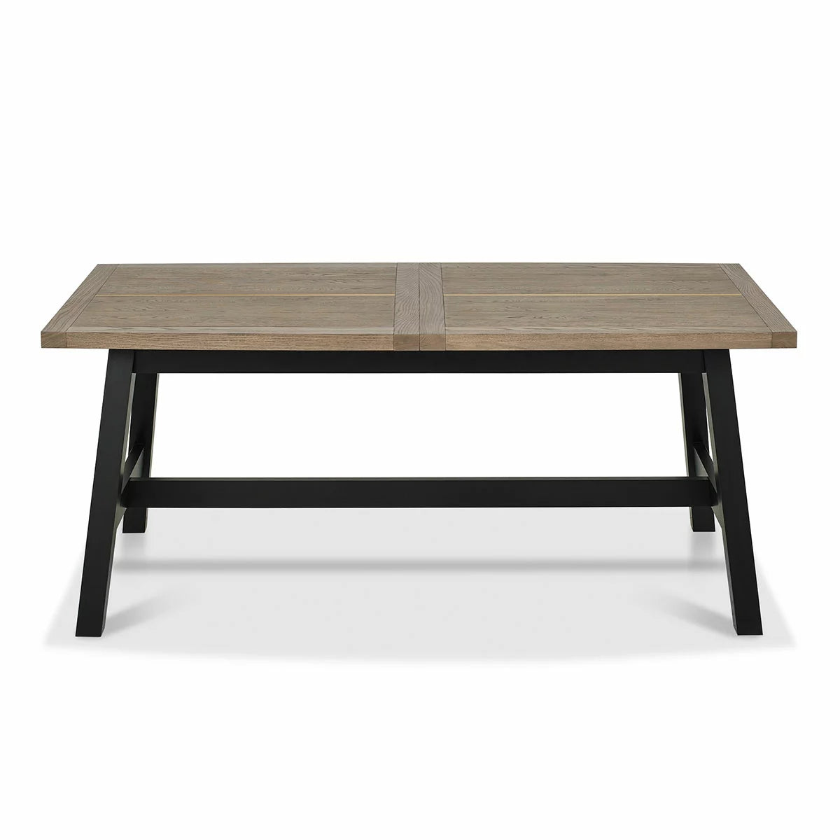 Bentley Designs Camden Weathered Oak & Peppercorn Extending Dining Table, Seats