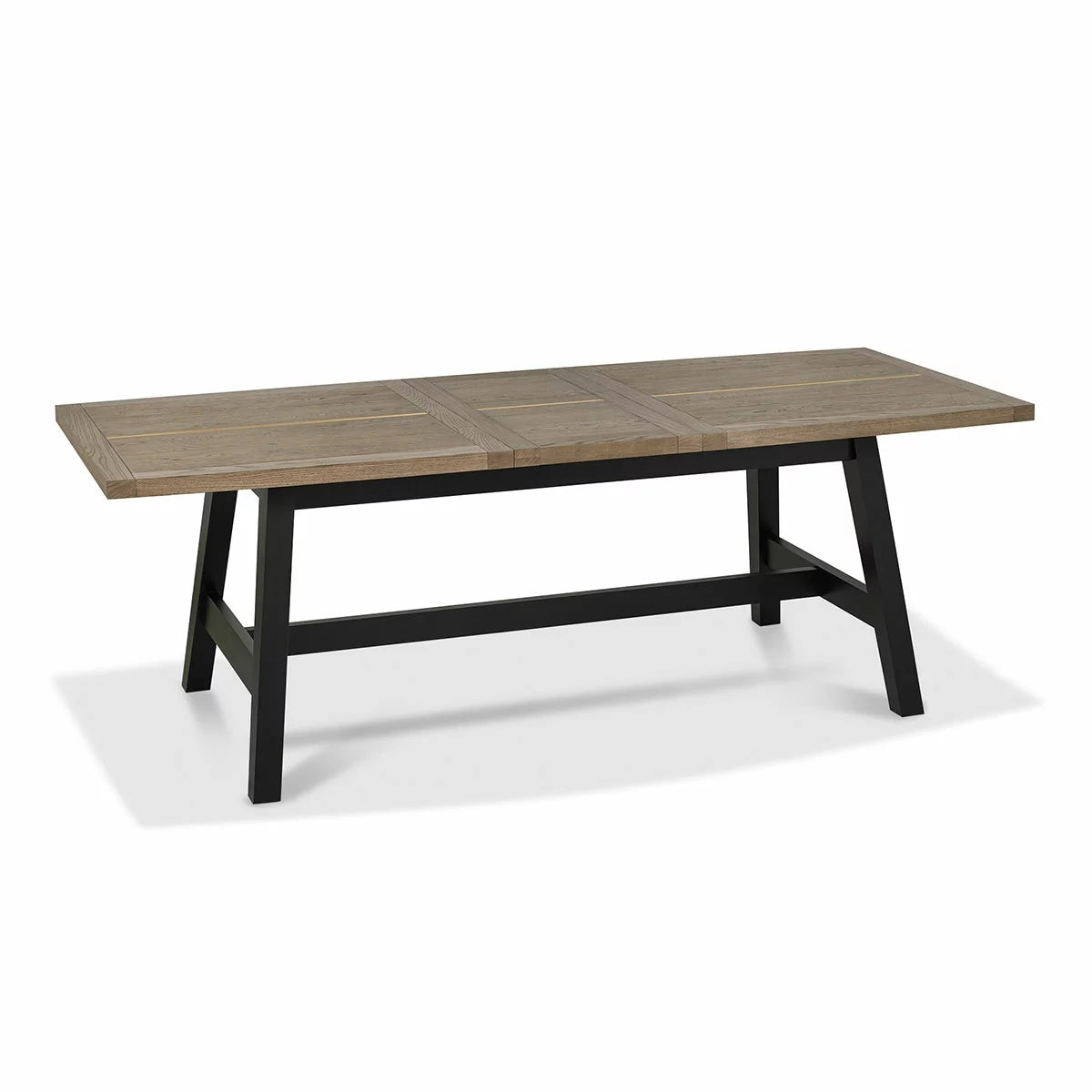 Bentley Designs Camden Weathered Oak & Peppercorn Extending Dining Table, Seats