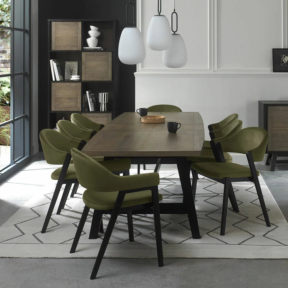 Bentley Designs Camden Weathered Oak & Peppercorn Extending Dining Table, Seats