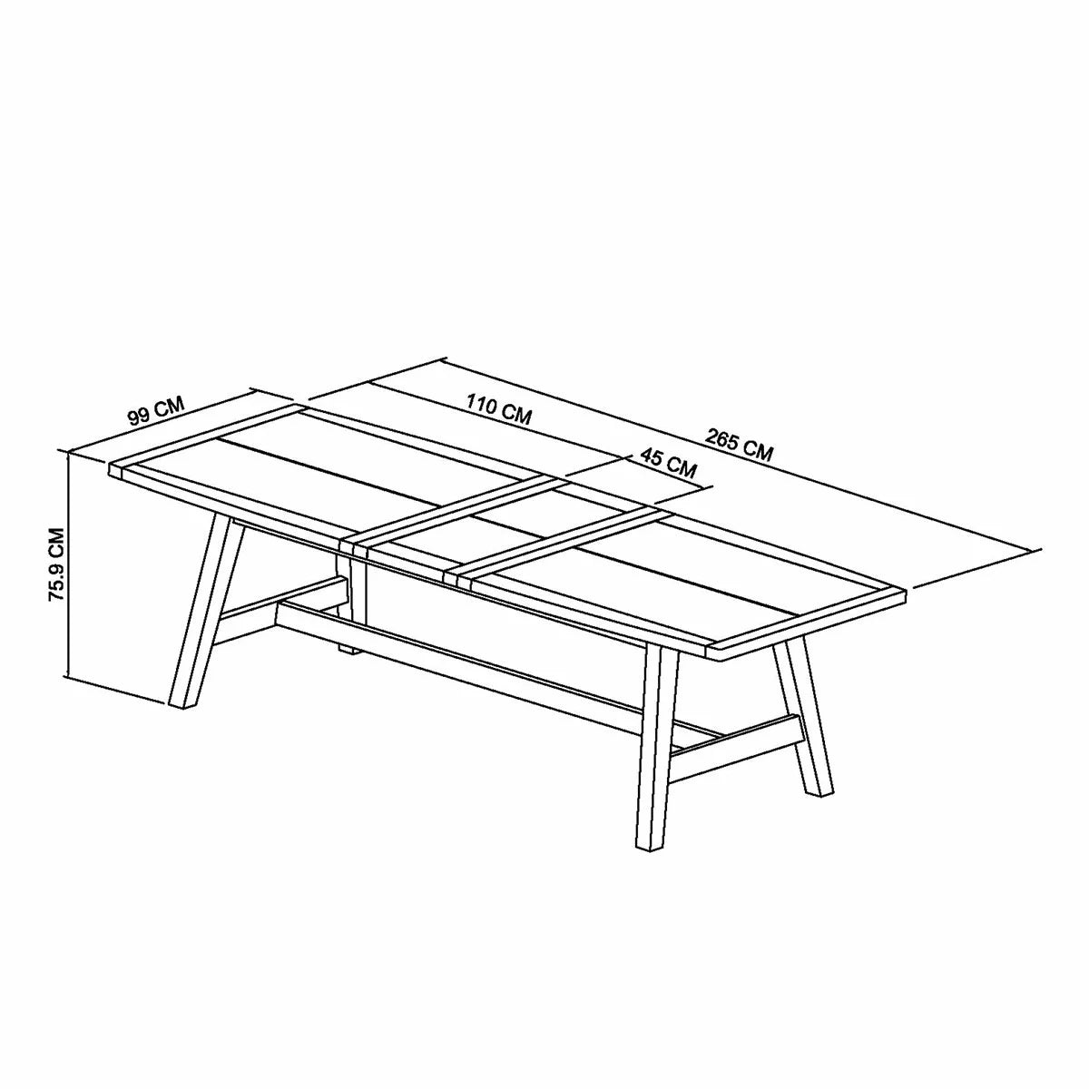 Bentley Designs Camden Weathered Oak & Peppercorn Extending Dining Table, Seats