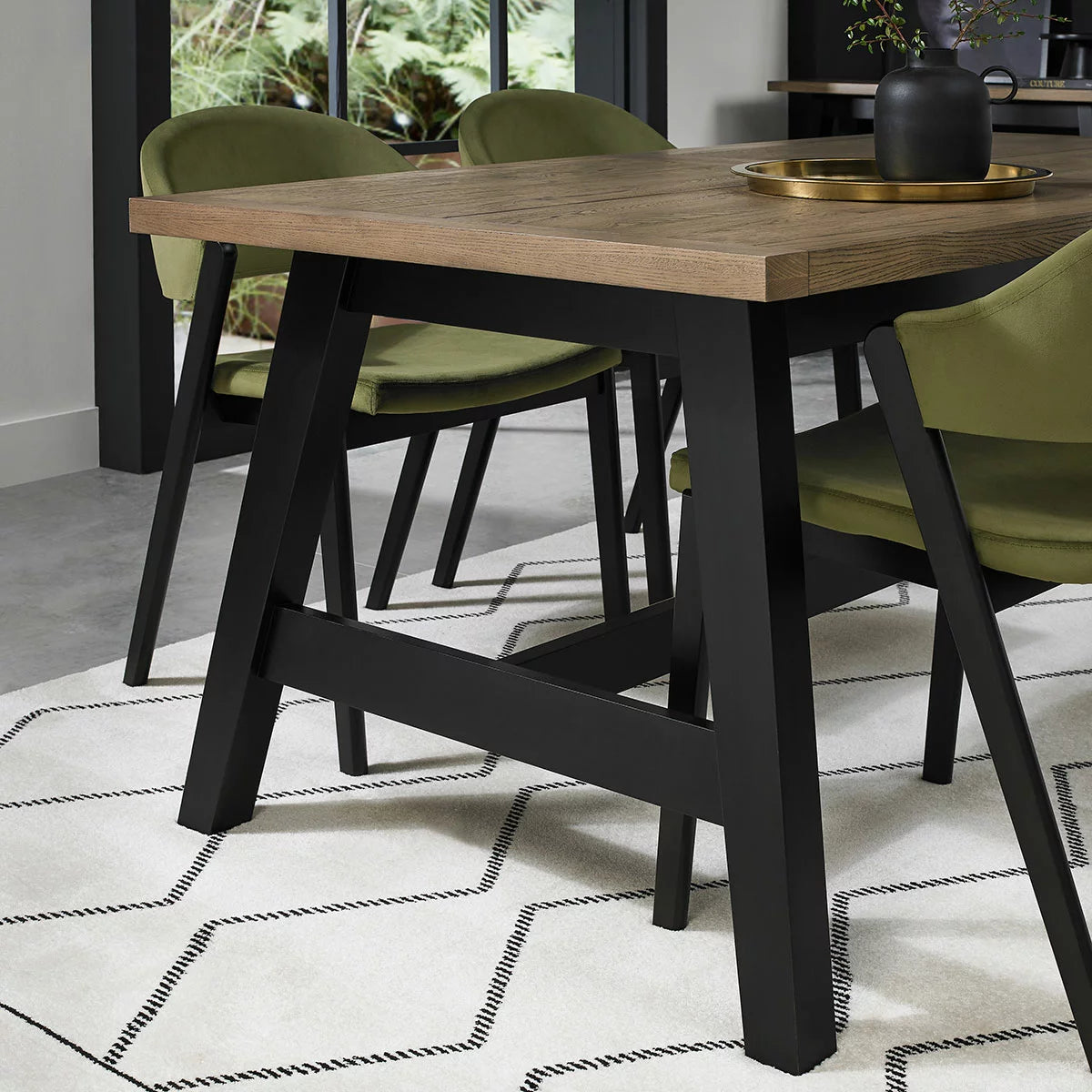 Bentley Designs Camden Weathered Oak & Peppercorn Extending Dining Table, Seats