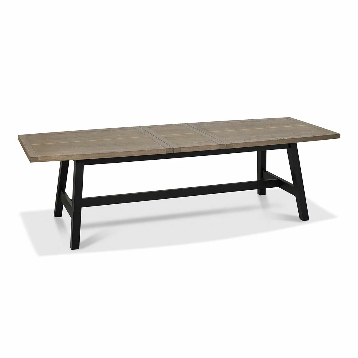 Bentley Designs Camden Weathered Oak & Peppercorn Extending Dining Table, Seats