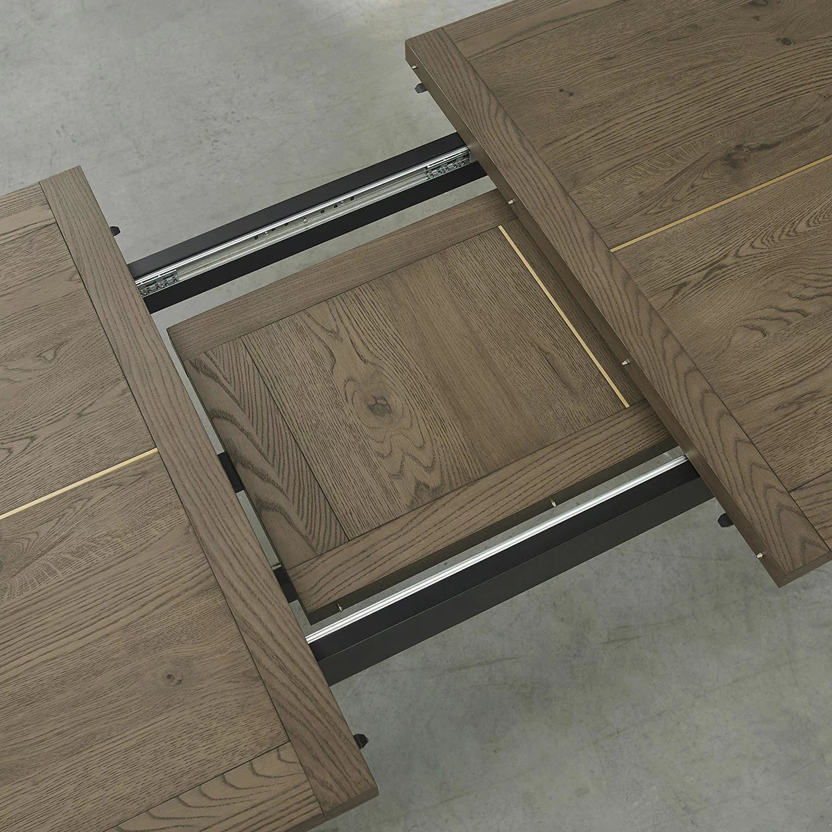 Bentley Designs Camden Weathered Oak & Peppercorn Extending Dining Table, Seats