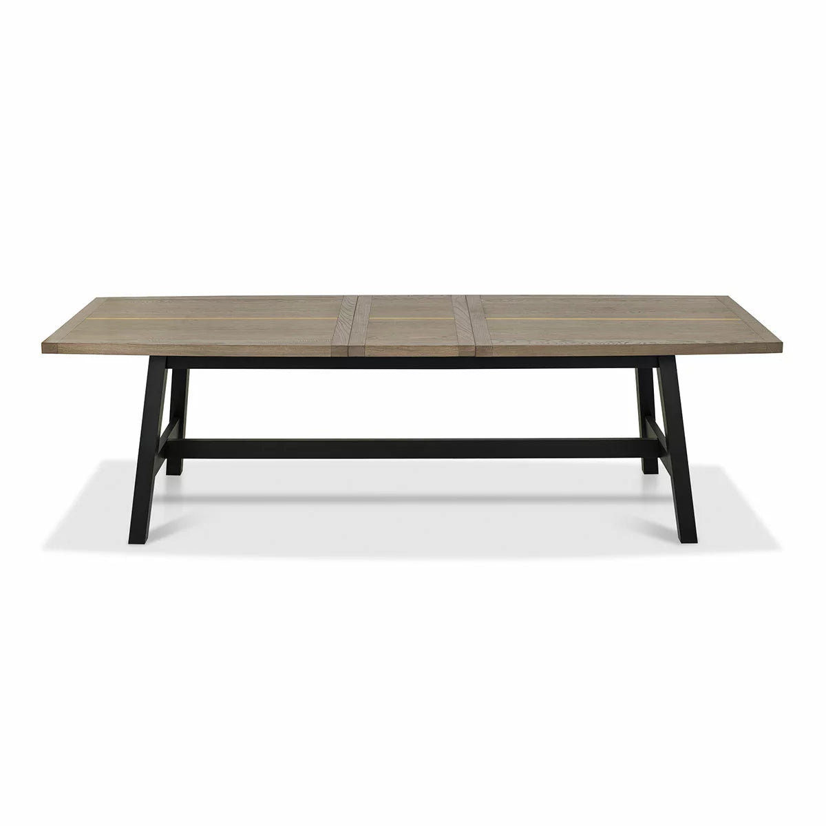 Bentley Designs Camden Weathered Oak & Peppercorn Extending Dining Table, Seats