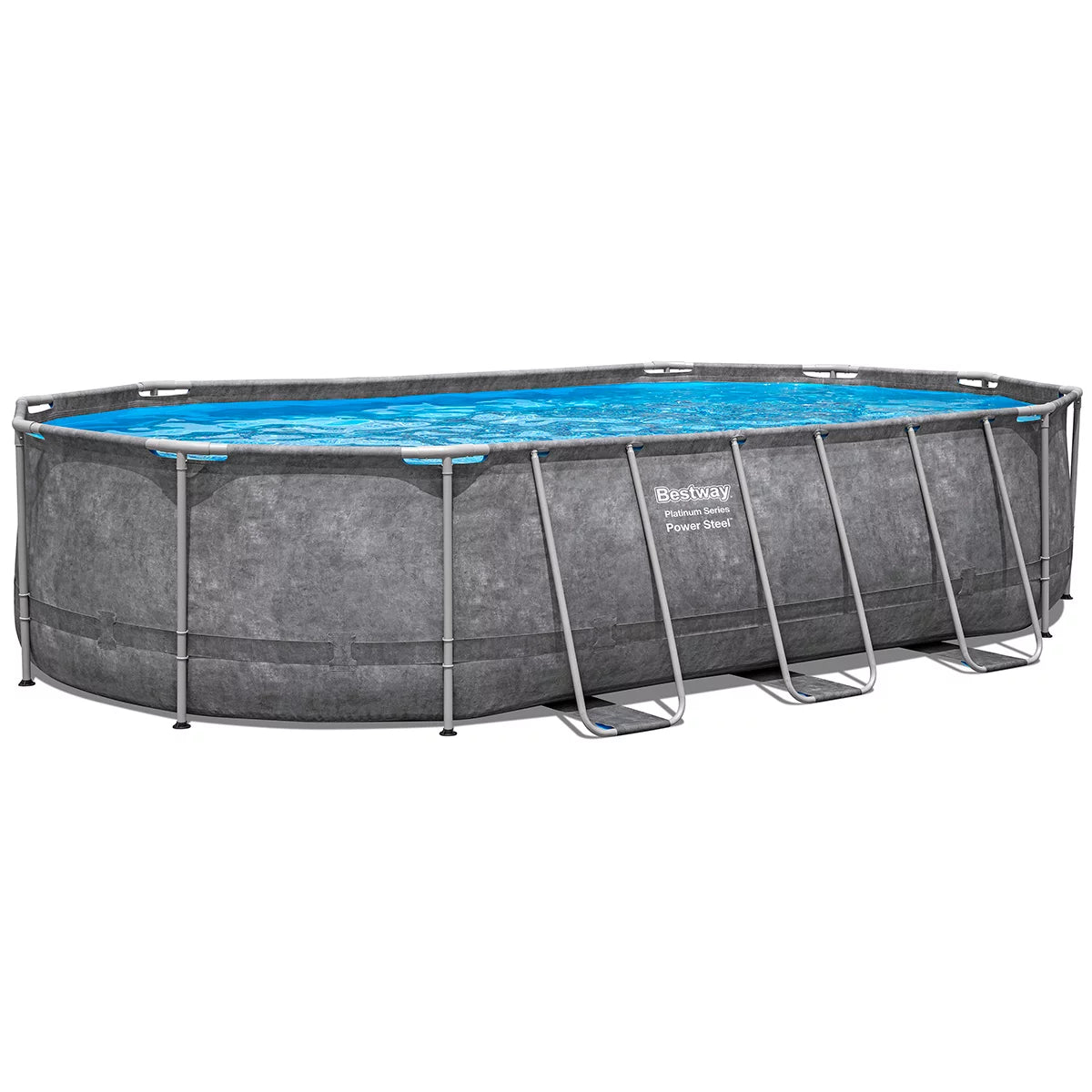 Bestway 20ft x 12ft Platinum Series Power Steel Oval Frame Pool with Sand Filter