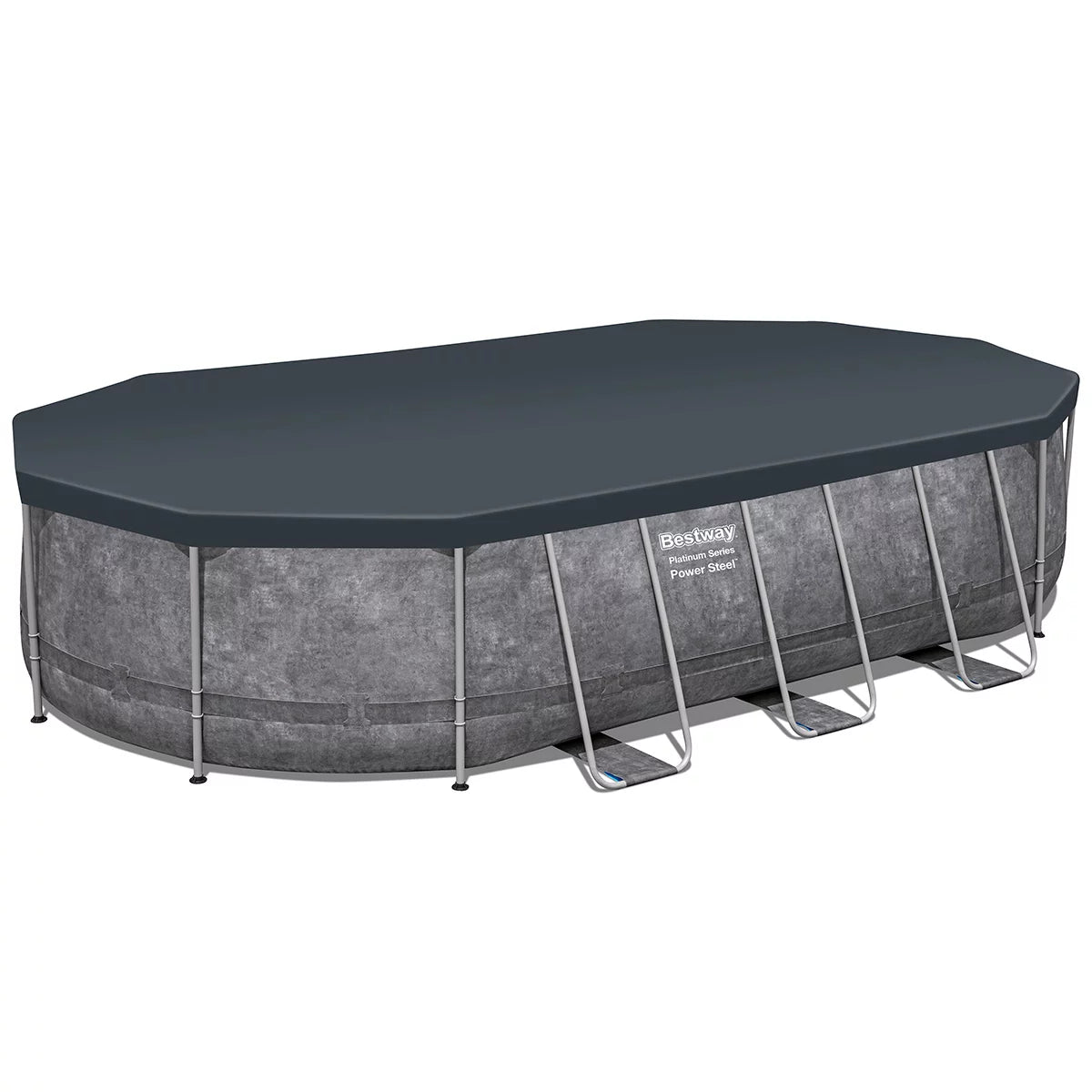 Bestway 20ft x 12ft Platinum Series Power Steel Oval Frame Pool with Sand Filter