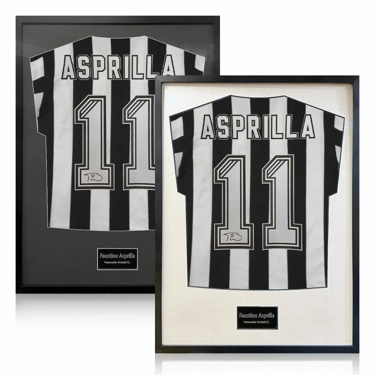 Faustino Asprilla Signed Framed Newcastle Football Shirt in 2 Options: Black or