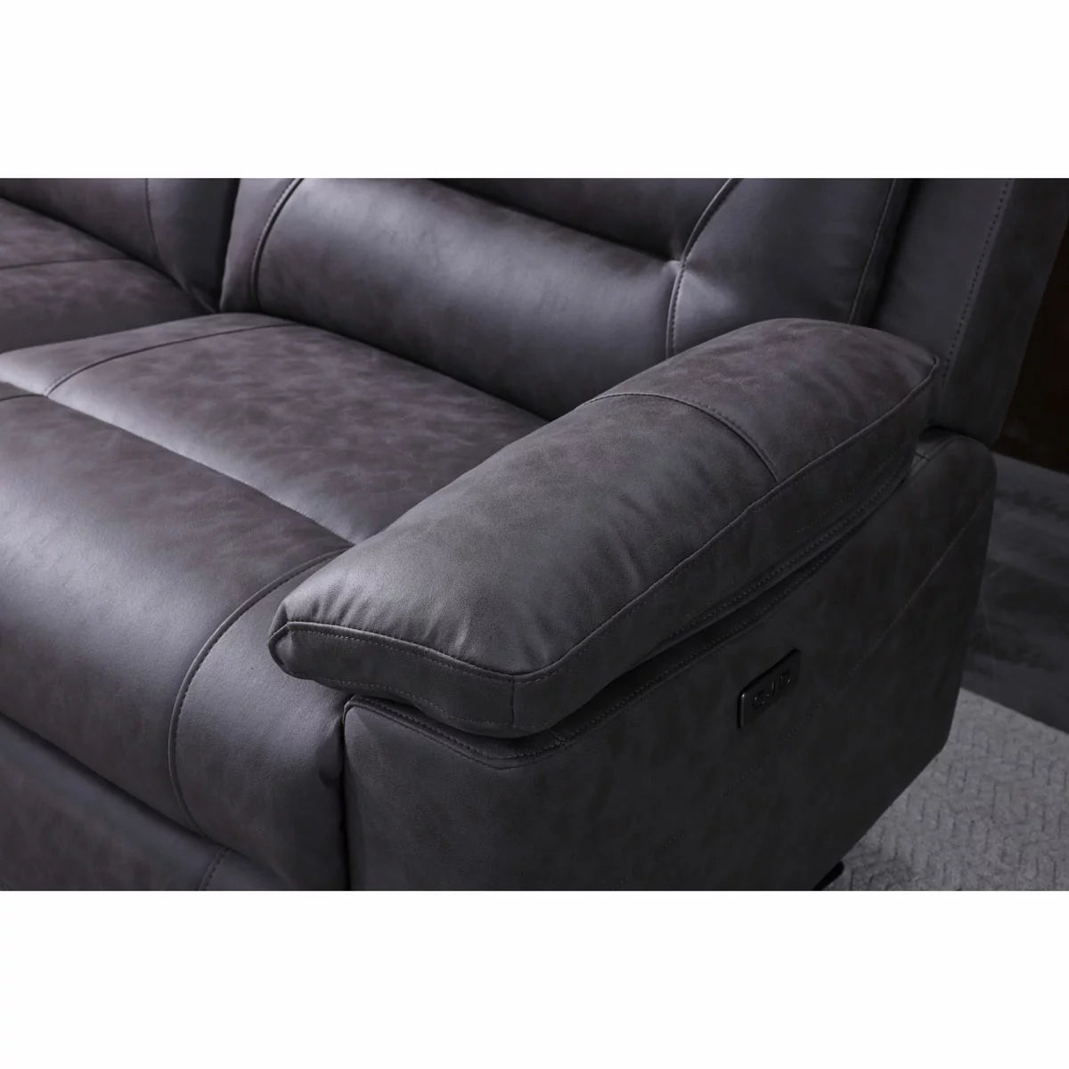 Lucca Grey Fabric Power Reclining Corner Sofa