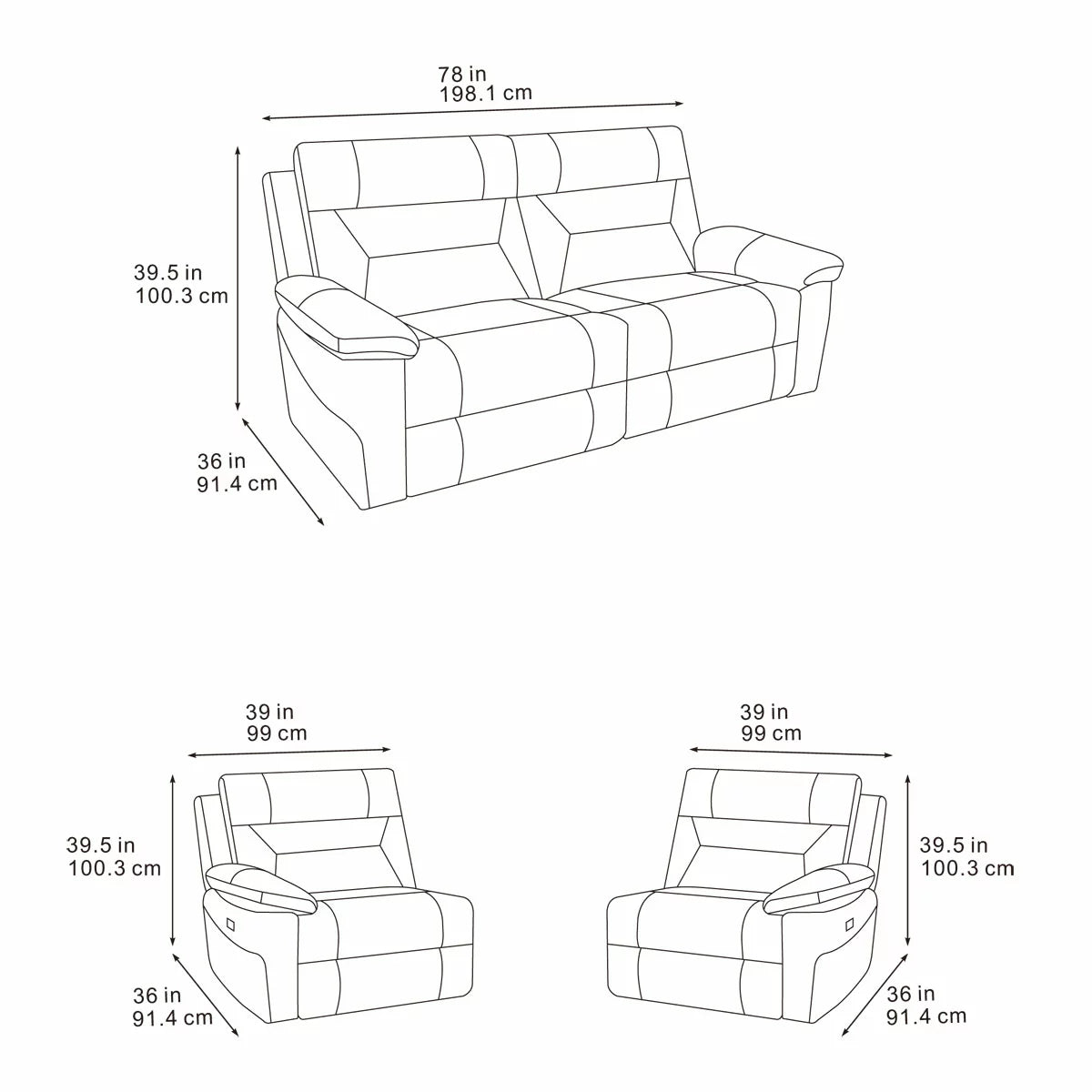 Lucca Grey Fabric Power Reclining Large 2 Seater Sofa