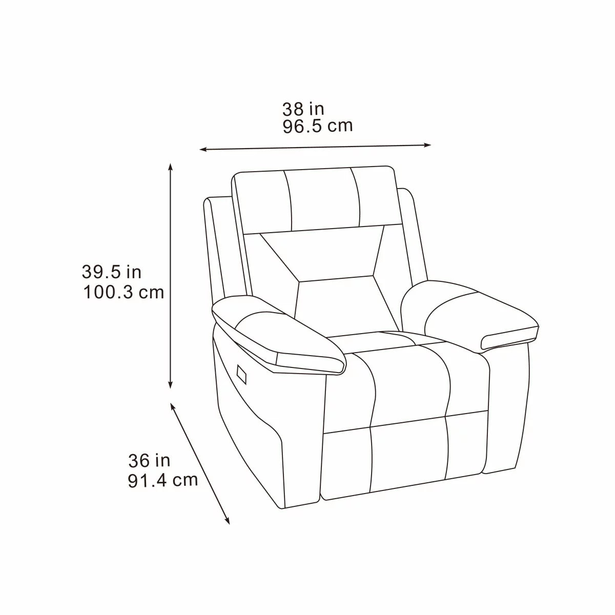 Lucca Grey Fabric Power Recliner Armchair