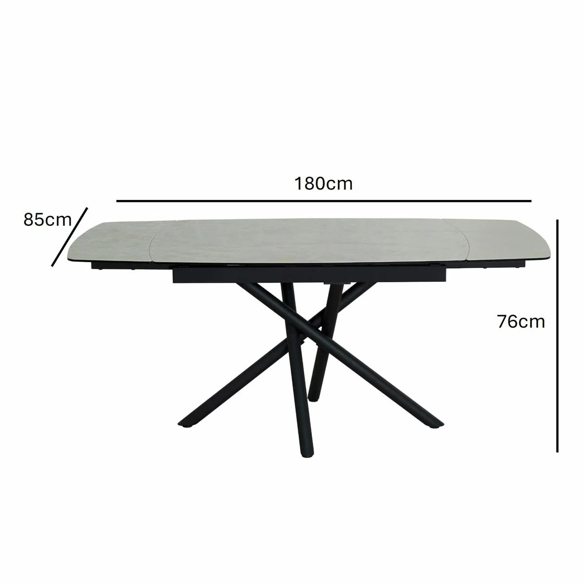 Indus Valley Skylar Ceramic Extending Dining Table + 6 Taupe Chairs, Seats 6-8