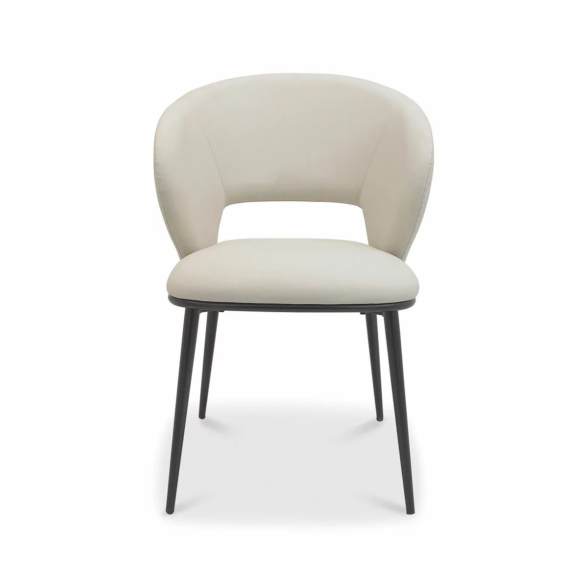 Bentley Designs Luca Beige Faux Leather Dining Chair, 2 Pack, view 4