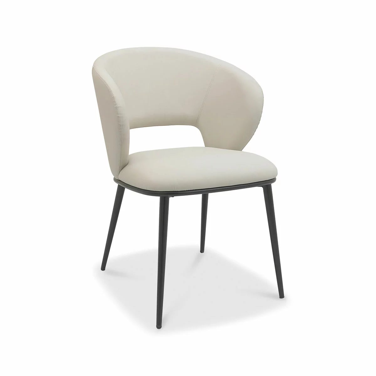 Bentley Designs Luca Beige Faux Leather Dining Chair, 2 Pack, view 3