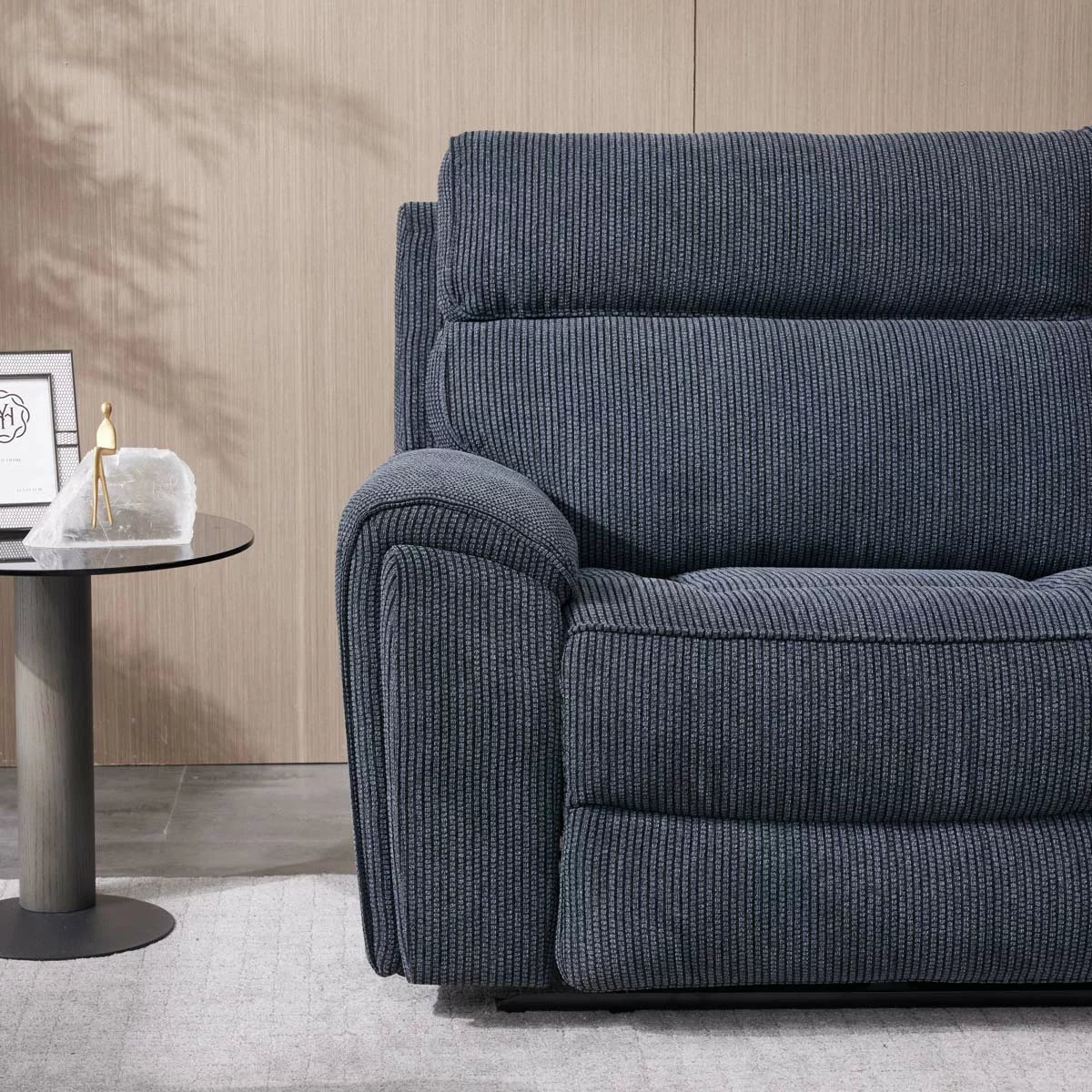 Atlanta Grey Cord Fabric Power Reclining 2 Seater Sofa
