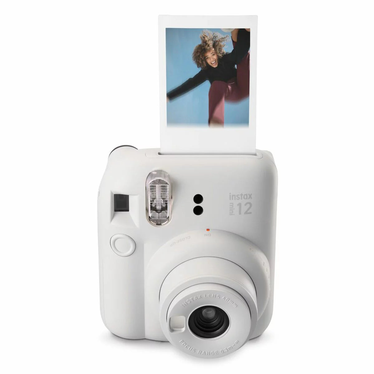 FujiFilm Instax Mini 12 (Clay White) with 10 Shot Film Pack (Stone Grey)