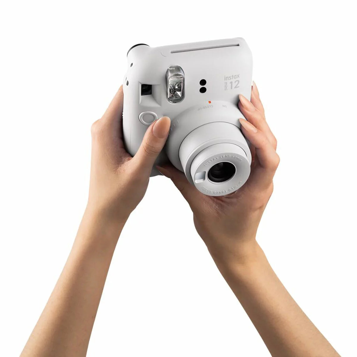 FujiFilm Instax Mini 12 (Clay White) with 10 Shot Film Pack (Stone Grey)