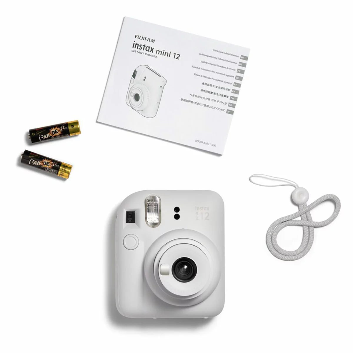 FujiFilm Instax Mini 12 (Clay White) with 10 Shot Film Pack (Stone Grey)