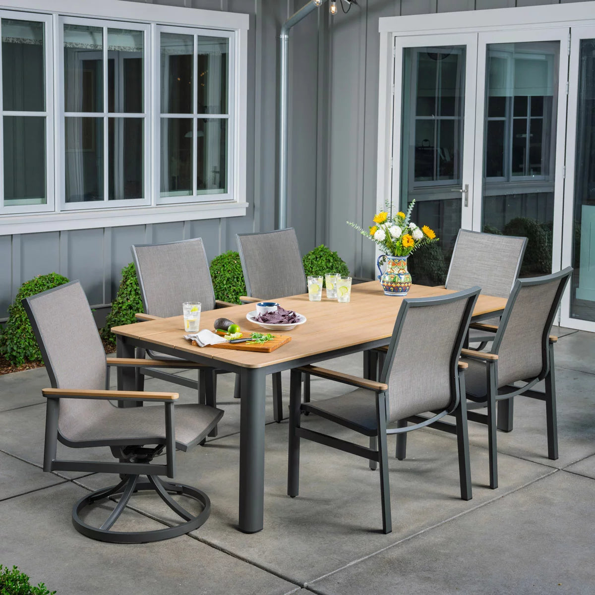 SunVilla Sara 7 Piece Sling Dining Set + Cover