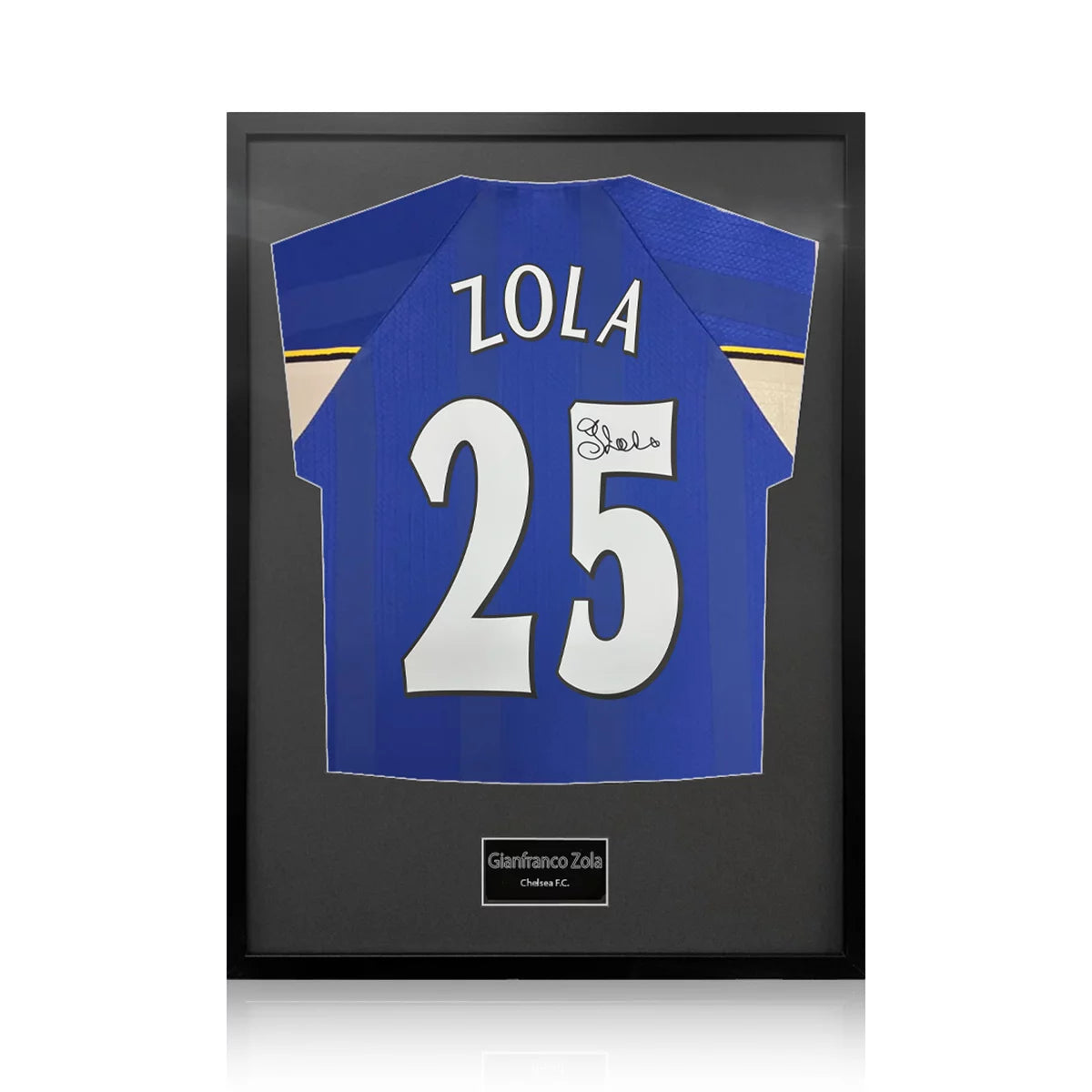 Gianfranco Zola Signed Framed Chelsea Football Shirt in 2 Options: White or
