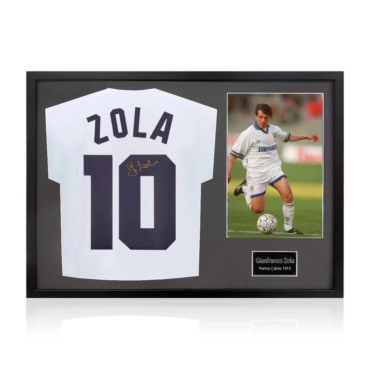 Gianfranco Zola Signed Framed Parma Calcio Football Shirt & 1 Photo in 2
