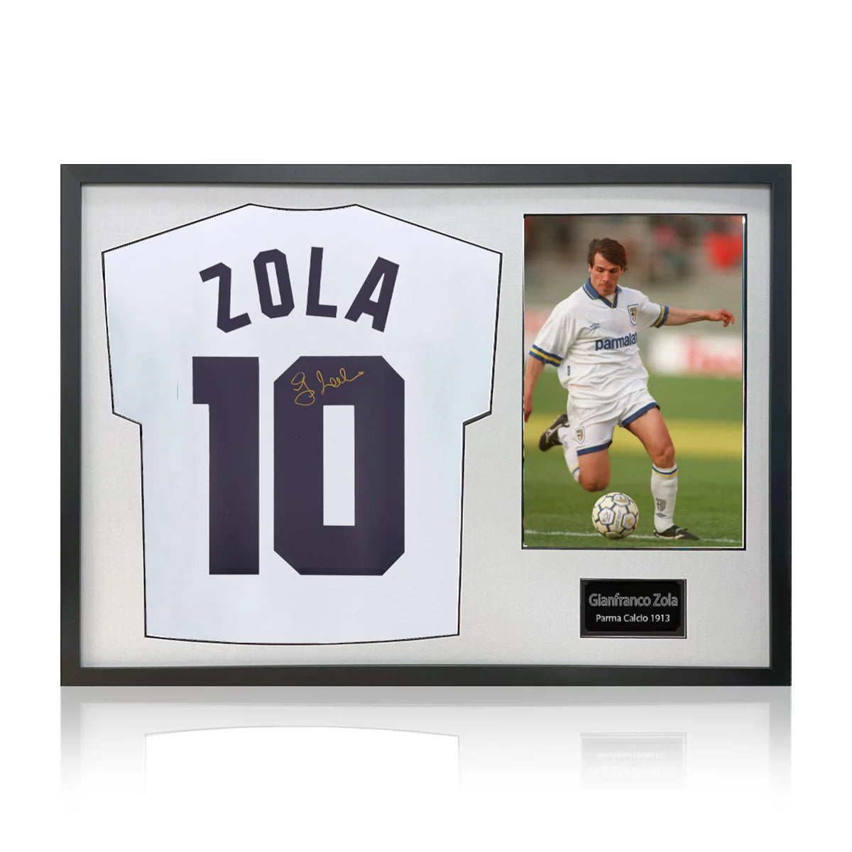 Gianfranco Zola Signed Framed Parma Calcio Football Shirt & 1 Photo in 2