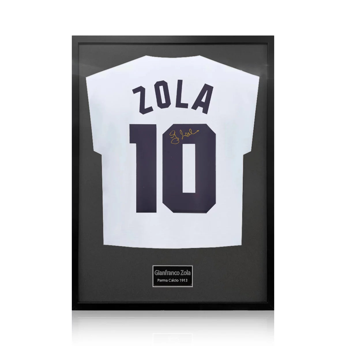 Gianfranco Zola Signed Framed Parma Calcio Football Shirt in 2 Options: White or