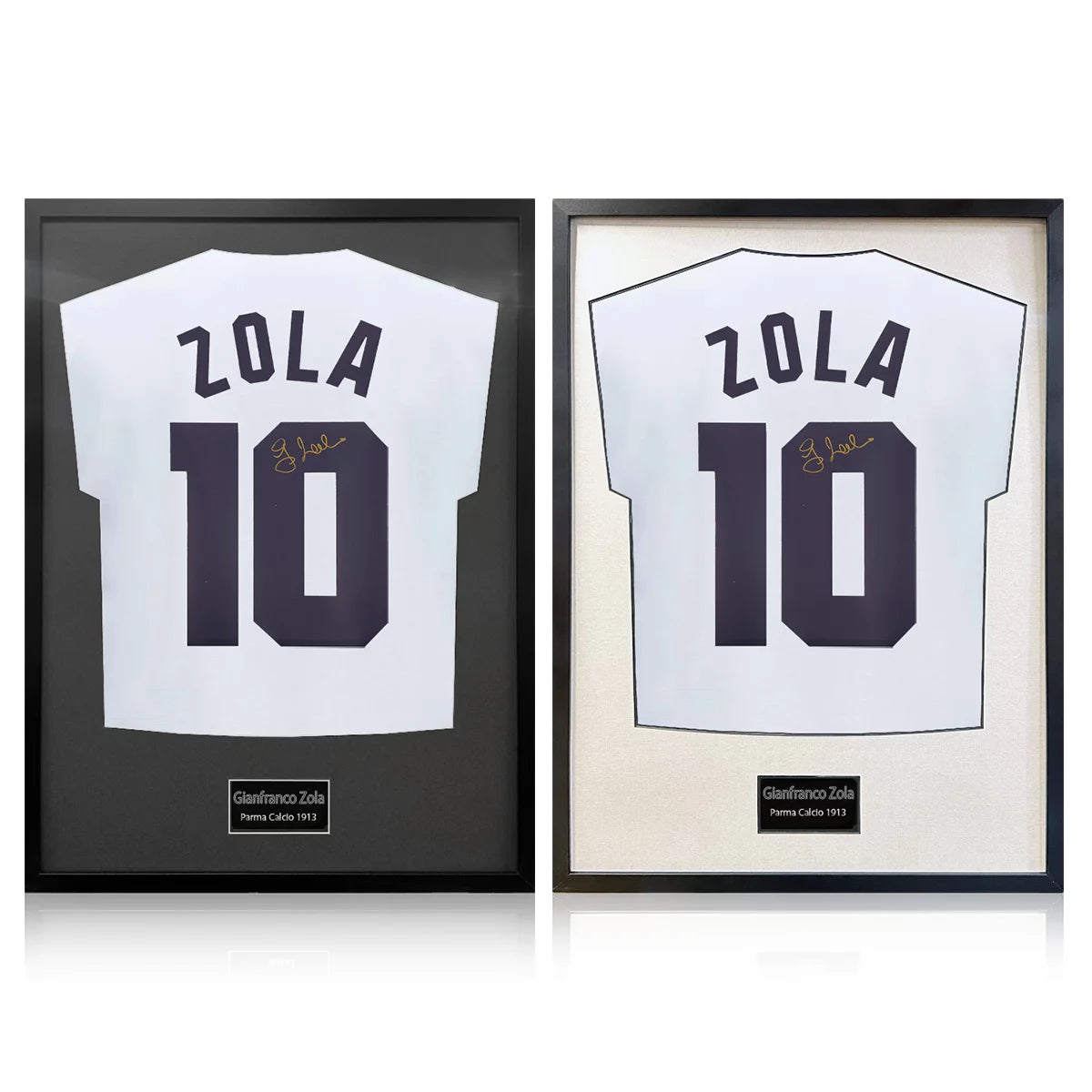 Gianfranco Zola Signed Framed Parma Calcio Football Shirt in 2 Options: White or