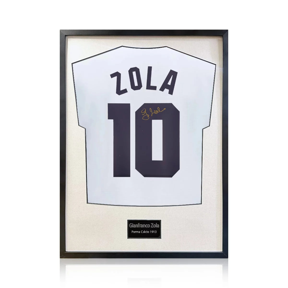 Gianfranco Zola Signed Framed Parma Calcio Football Shirt in 2 Options: White or