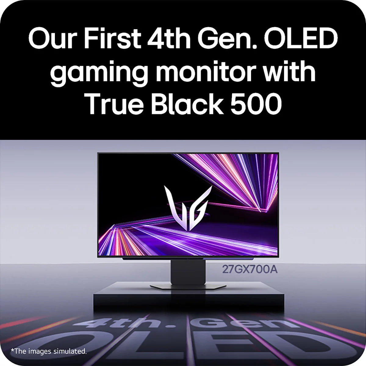 LG UltraGear 27 Inch QHD 280Hz OLED Gaming Monitor, 27GX700A-B