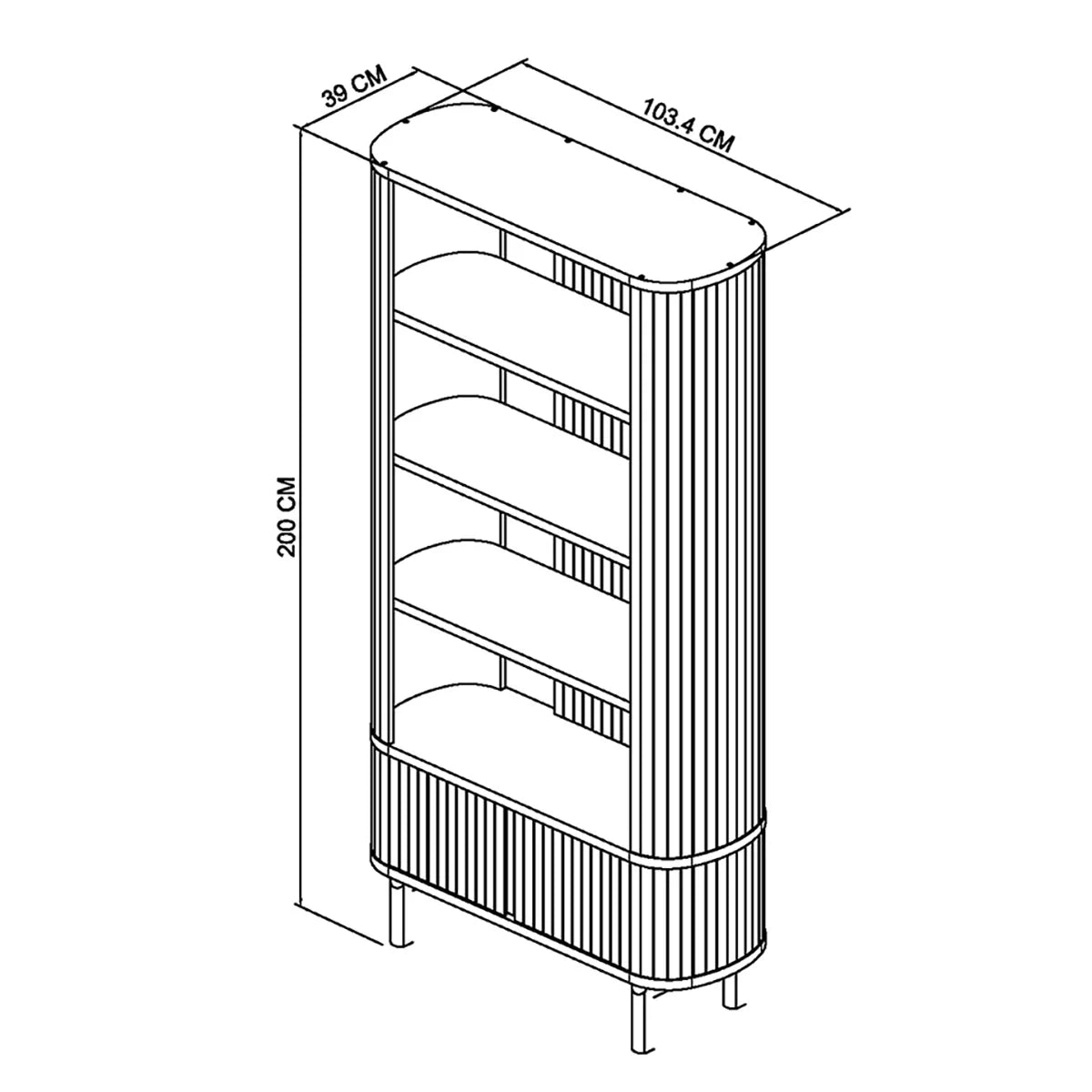 Bentley Designs Vega Scandi Light Oak Open Display Bookcase