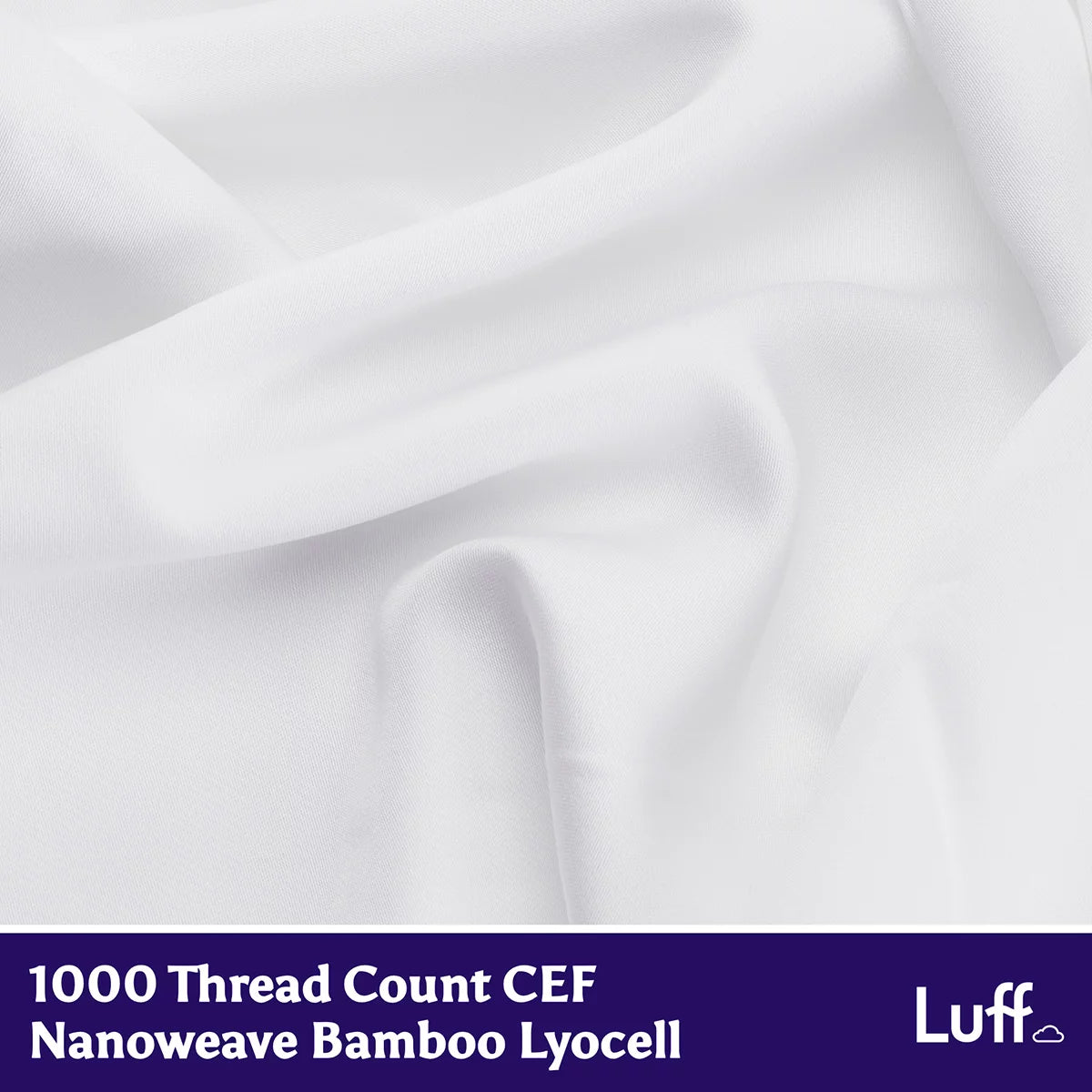Luff SilverLining™ 1000 Thread Count 100% Organic Bamboo Deep Fitted White Sheet