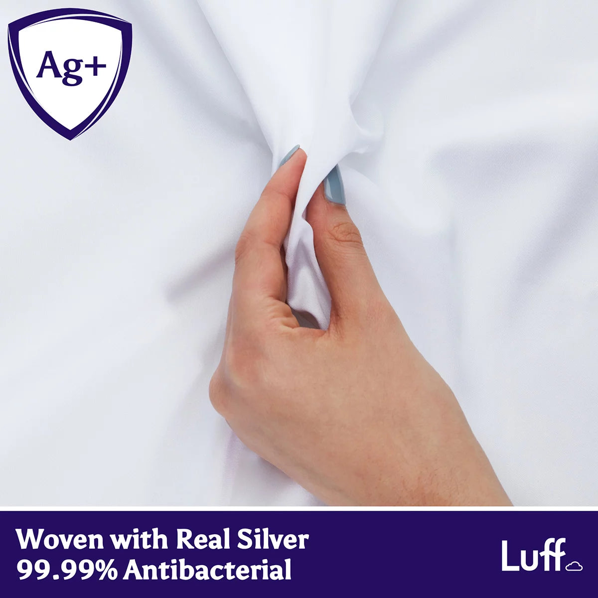 Luff SilverLining™ 1000 Thread Count 100% Organic Bamboo Deep Fitted White Sheet