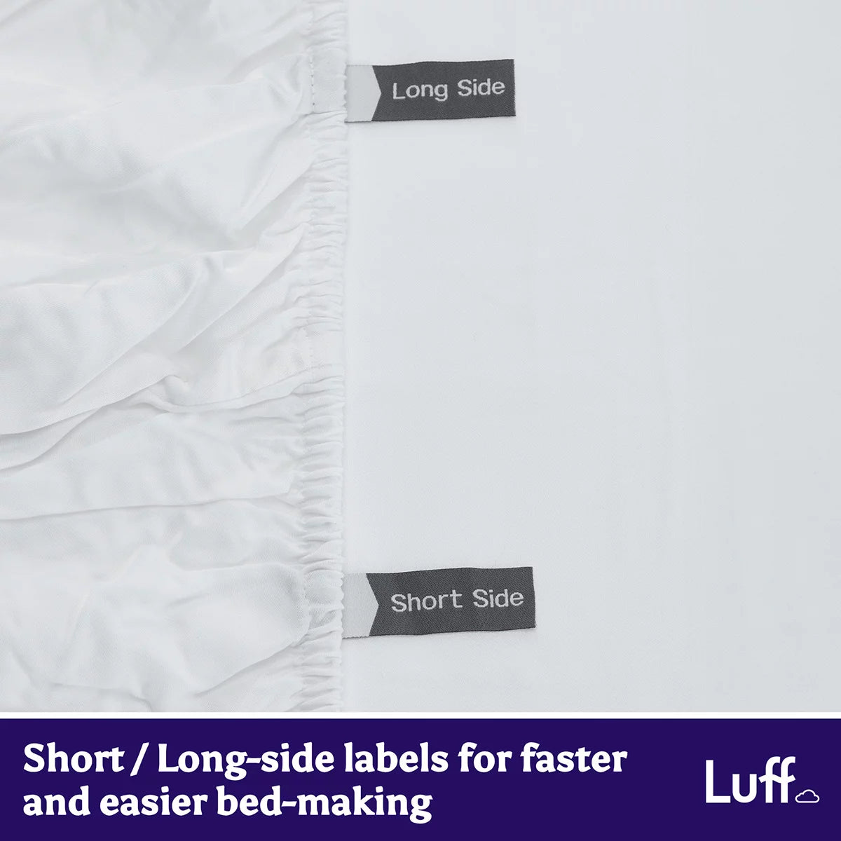 Luff SilverLining™ 1000 Thread Count 100% Organic Bamboo Deep Fitted White Sheet