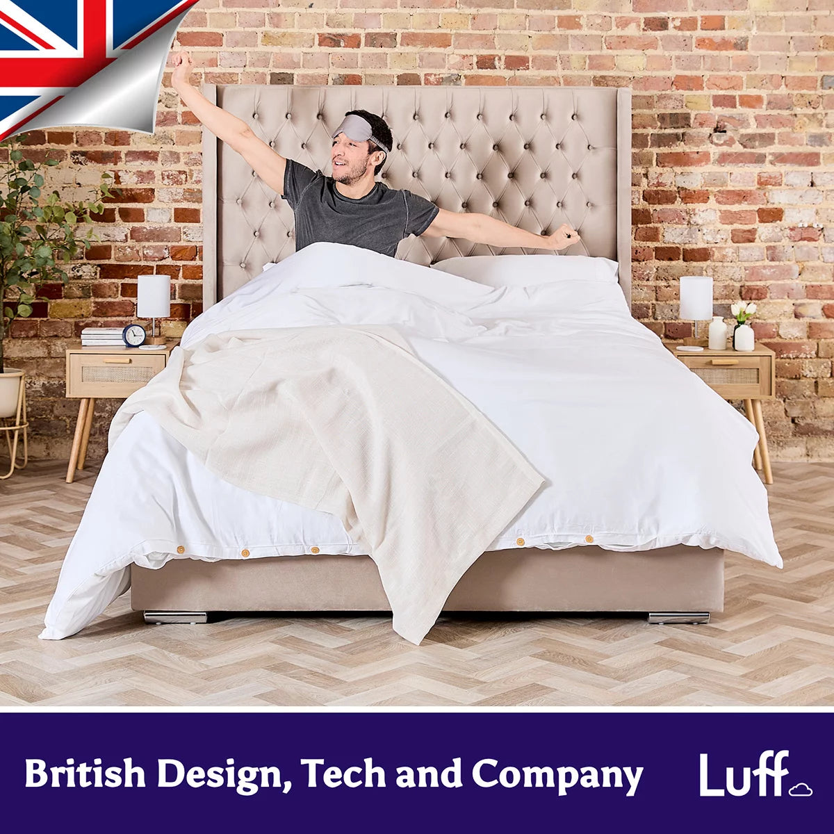 Luff SilverLining™ 1000 Thread Count 100% Organic Bamboo Duvet Set White in 4